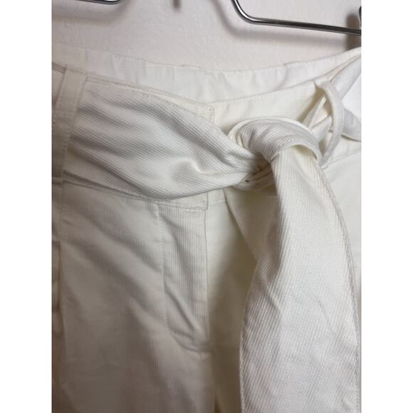 Tocca White Fine Corduroy Low Rise Wide Leg Belted Pants Women’s Sz 2 Vintage - Picture 4 of 9